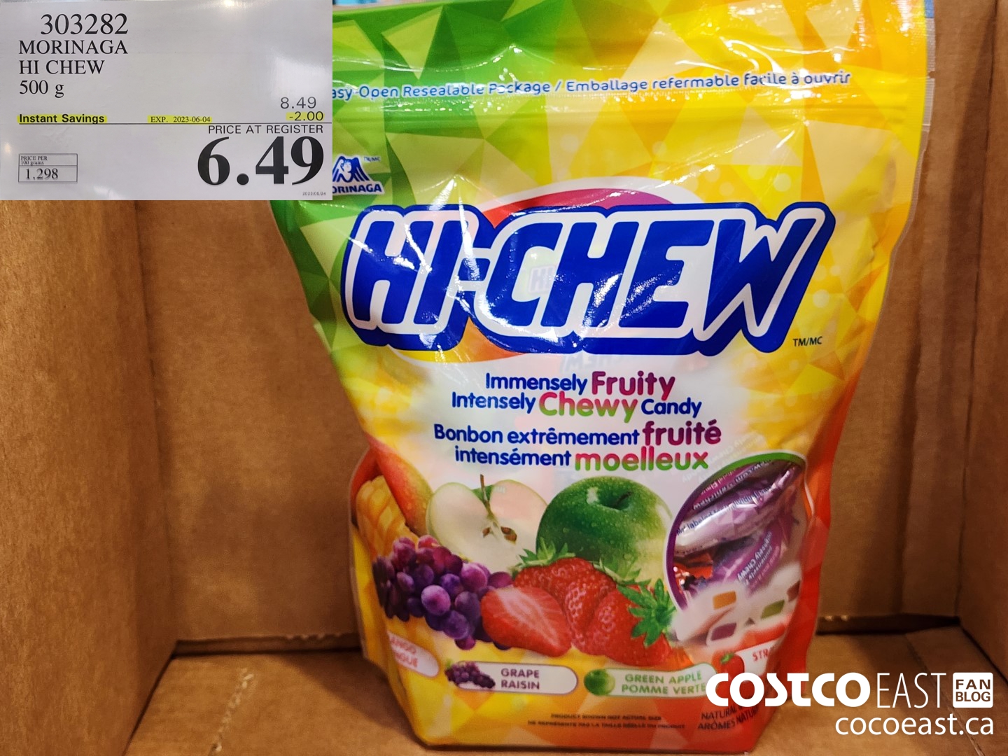 303282 MORINGA HI-CHEW 500 g ($2.00 INSTANT SAVINGS EXPIRES ON 2023-06-04) $6.49