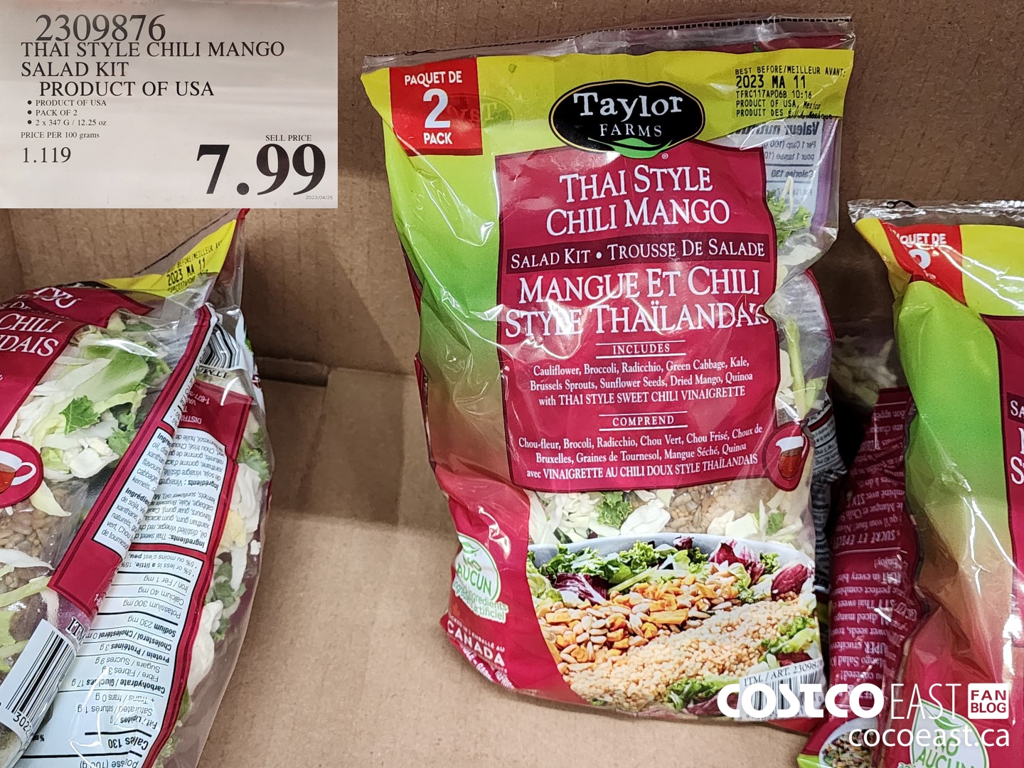 2309876 THAI STYLE CHILI MANGO SALAD KIT PRODUCT OF USA $7.99