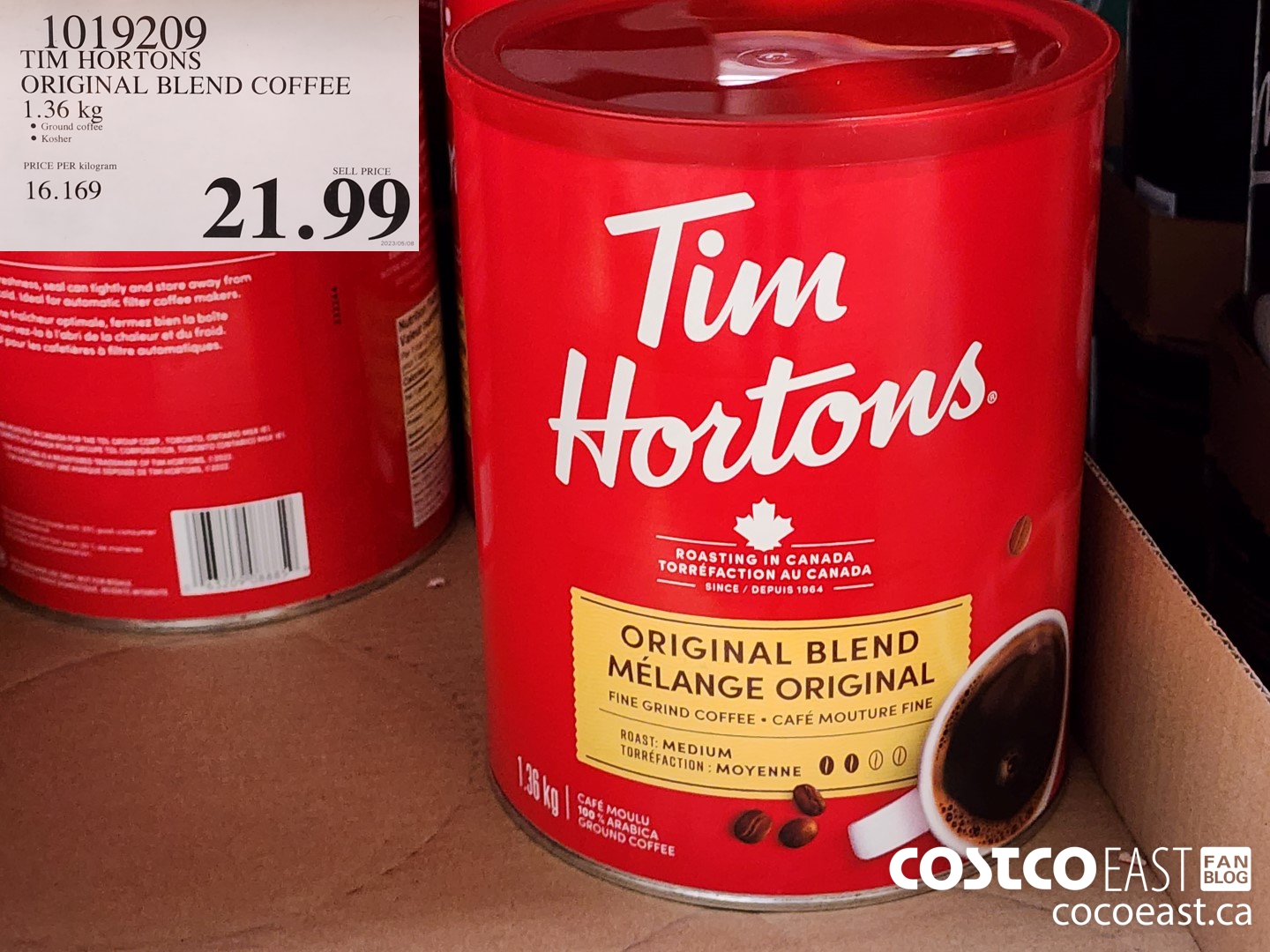 Tim Hortons Original Blend Fine Grind Coffee, 1.36 kg