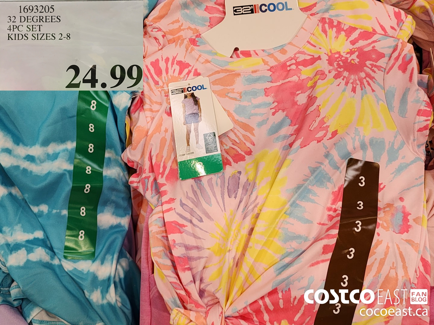 1693205 32 DEGREES 4PC SET KIDS SIZES 2-8  $24.99