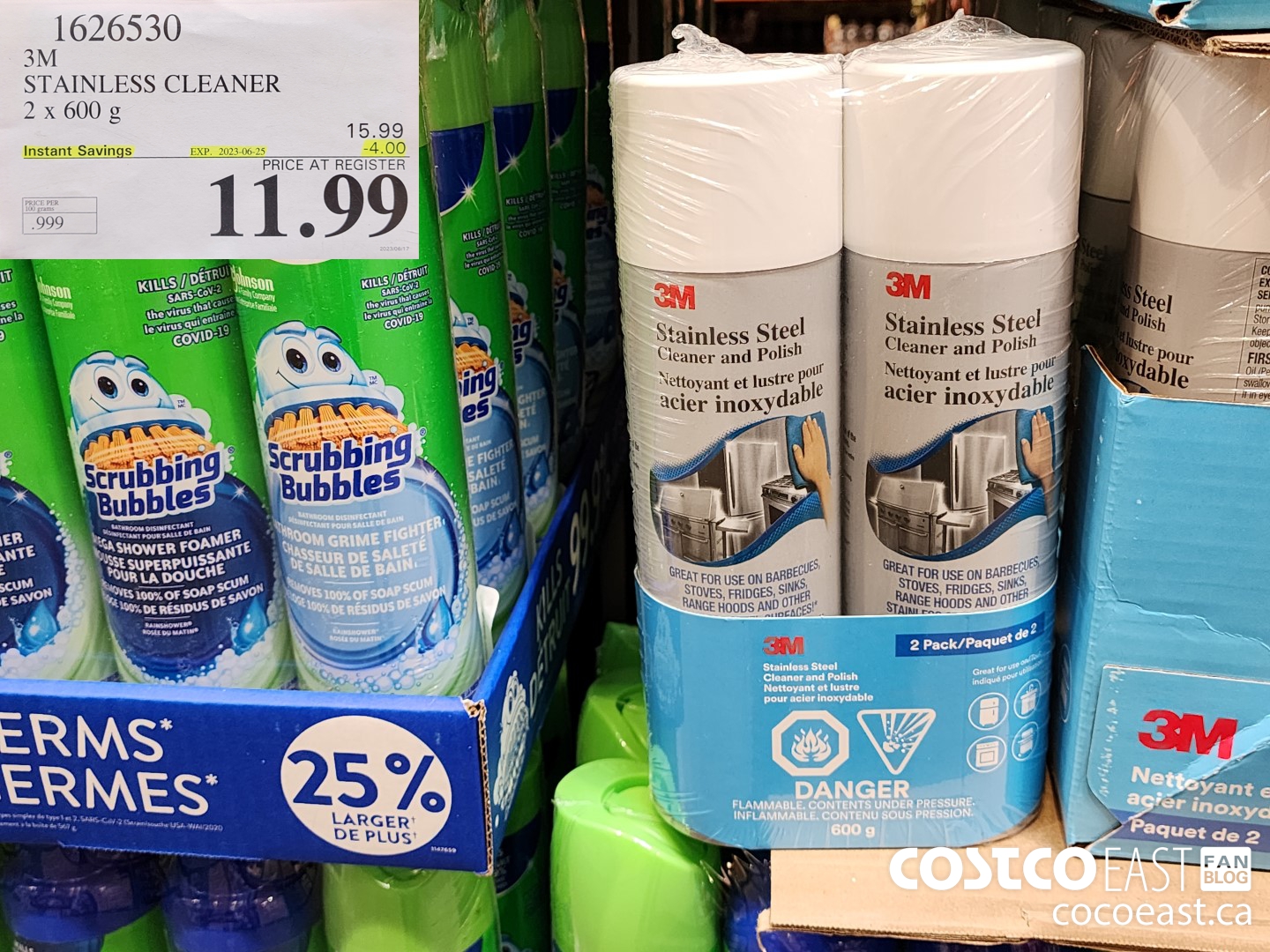 1626530 3M STAINLESS CLEANER 2 x 600g ($4.00 INSTANT SAVINGS EXPIRES ON 2023-06-25) $11.99