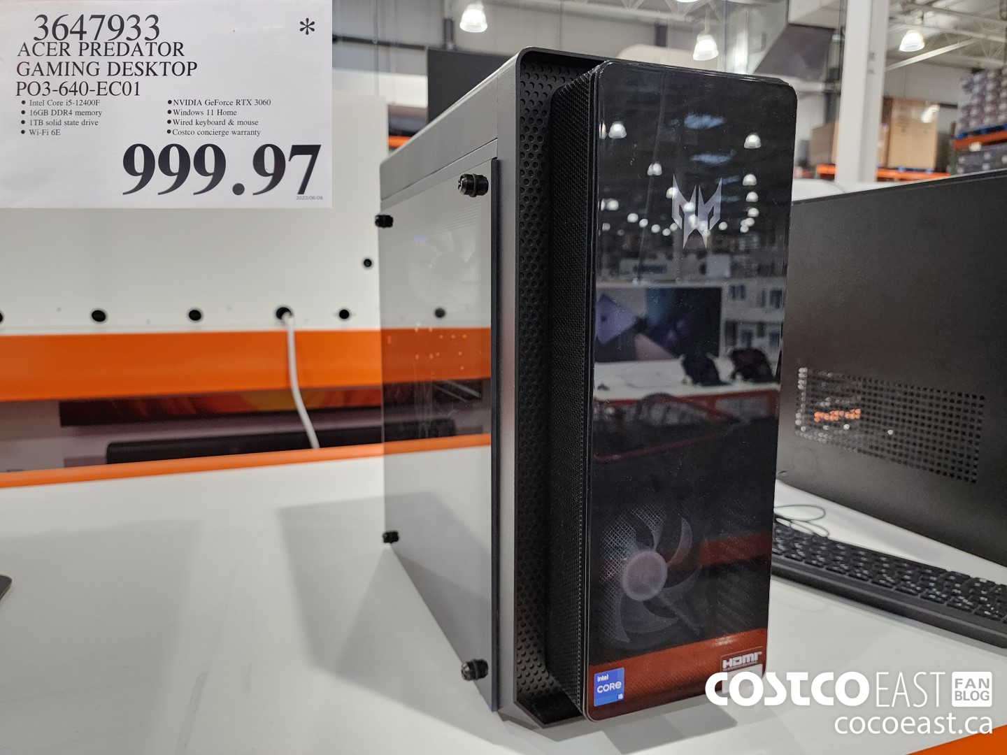 3647933 ACER PREDATOR GAMING DESKTOP PO3-640-EC01 $999.97