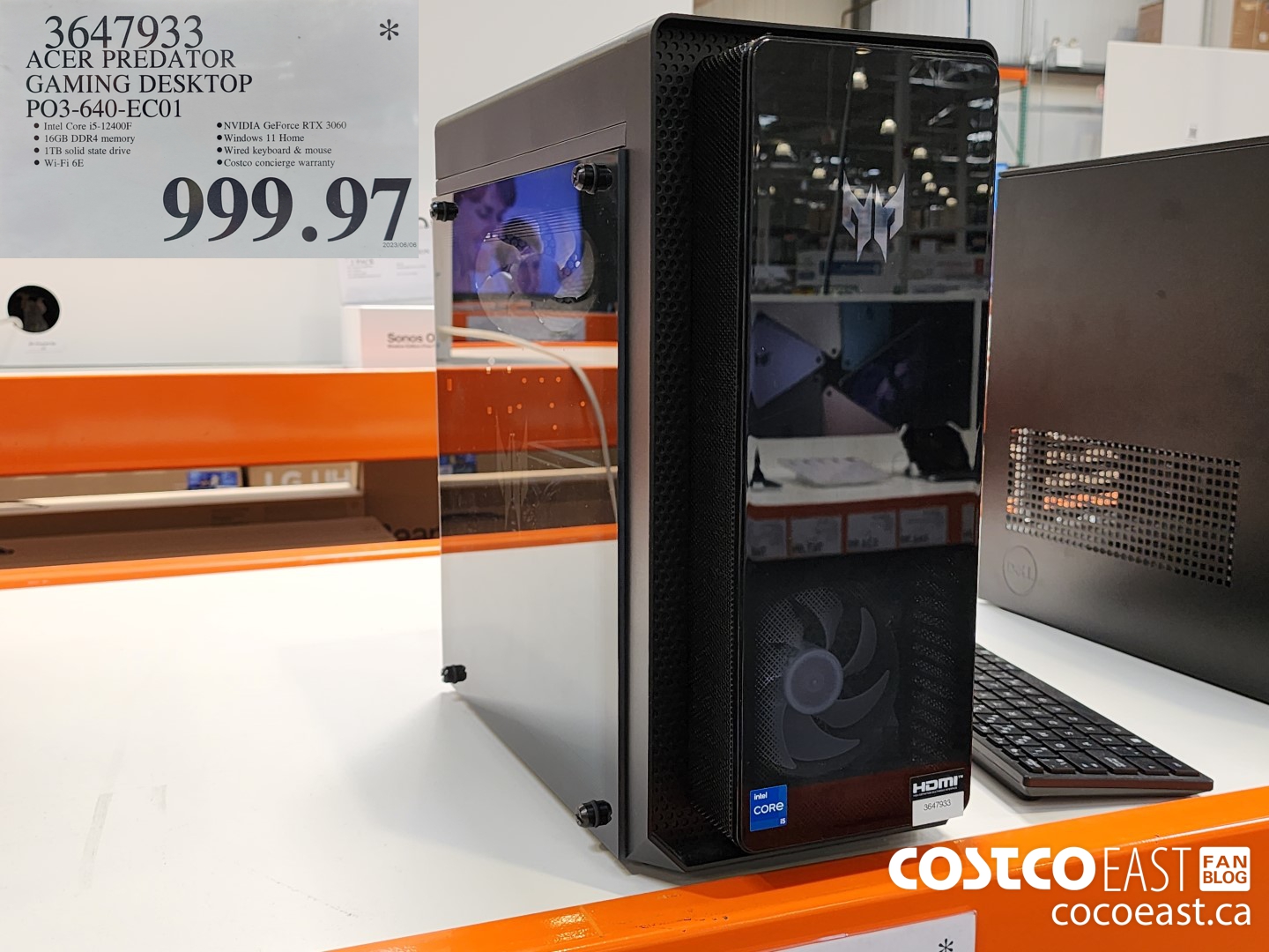 3647933 ACER PREDATOR GAMING DESKTOP PO3-640-EC01 $999.97