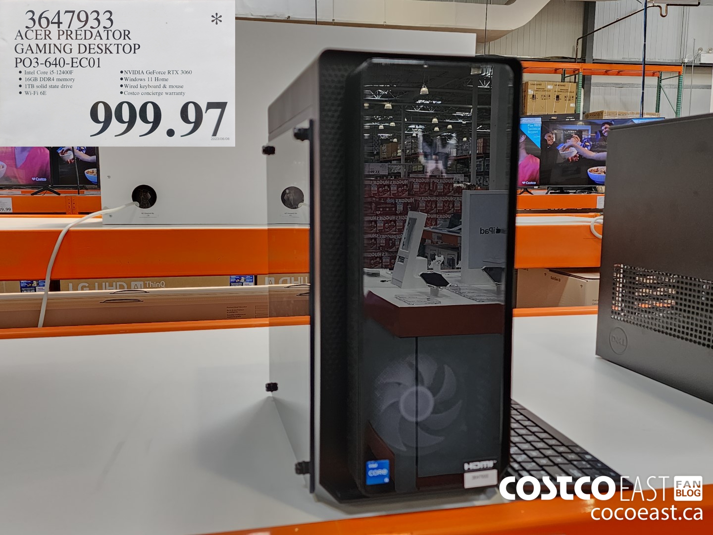 3647933 ACER PREDATOR GAMING DESKTOP PO3-640-EC01 $99.97