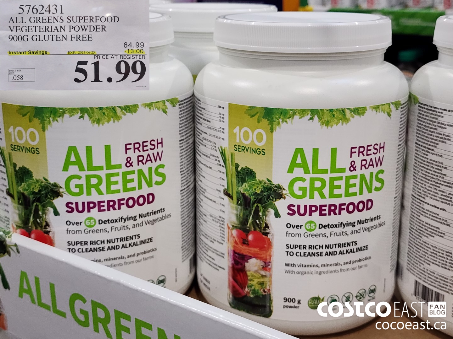 5762431 ALL GREENS SUPERFOOD VEGETARIAN POWDER 900G GLUTEN FREE ($13.00 INSTANT SAVINGS EXPIRES ON 2023-06-25) $51.99