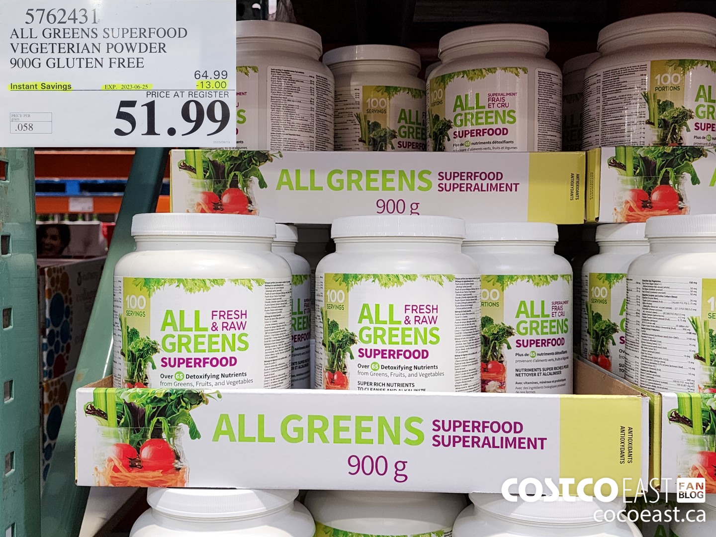 5762431 ALL GREENS SUPERFOOD VEGETARIAN POWDER 900G GLUTEN FREE ($13.00 INSTANT SAVINGS EXPIRES ON 2023-06-25) $51.99