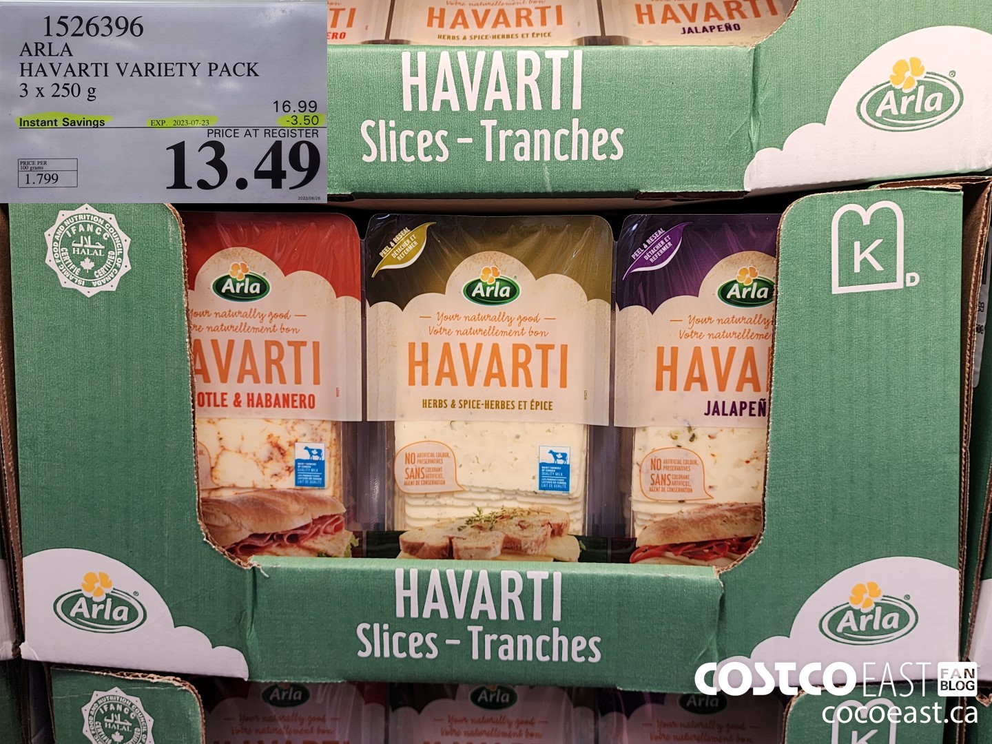 1526396 ARLA HAVARTI VARIETY PACK 3 x 250 g ($3.50 INSTANT SAVINGS EXPIRES ON 2023-07-23) $13.49