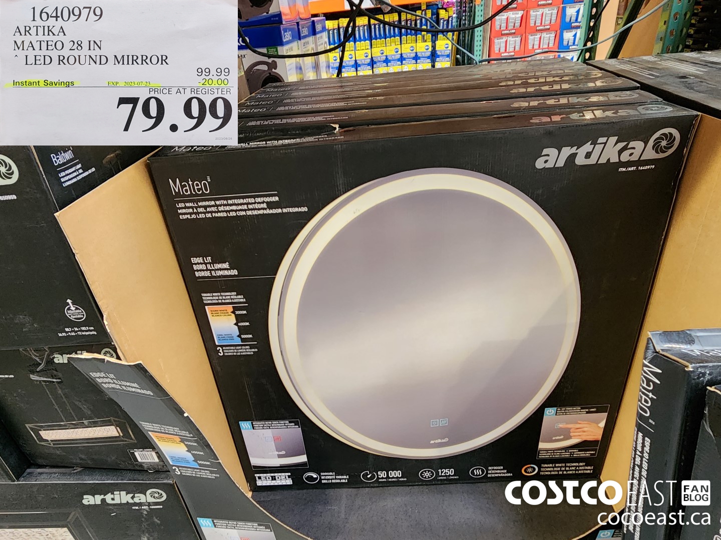 1640979 ARTIKA MATEO 29 IN LED ROUND MIRROR ($20.00 INSTANT SAVINGS EXPIRES ON 2023-07-23) $79.99