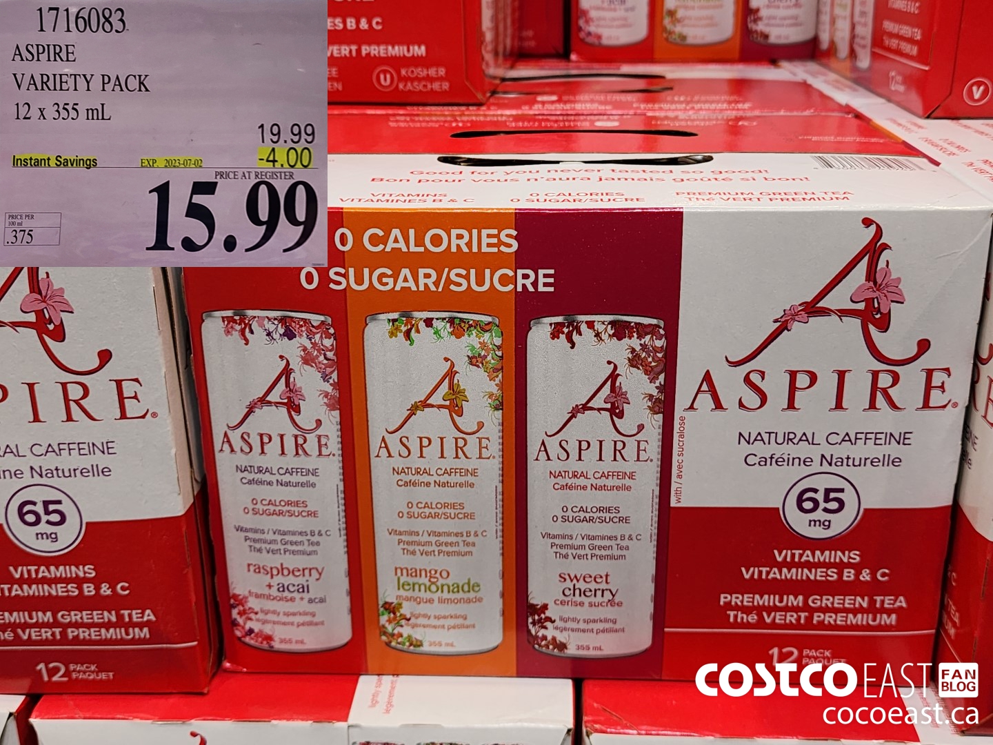 1716083 ASPIRE VARIETY PACK 12 X 355 ML ($4.00 INSTANT SAVINGS EXPIRES ON 2023-07-02) $15.99