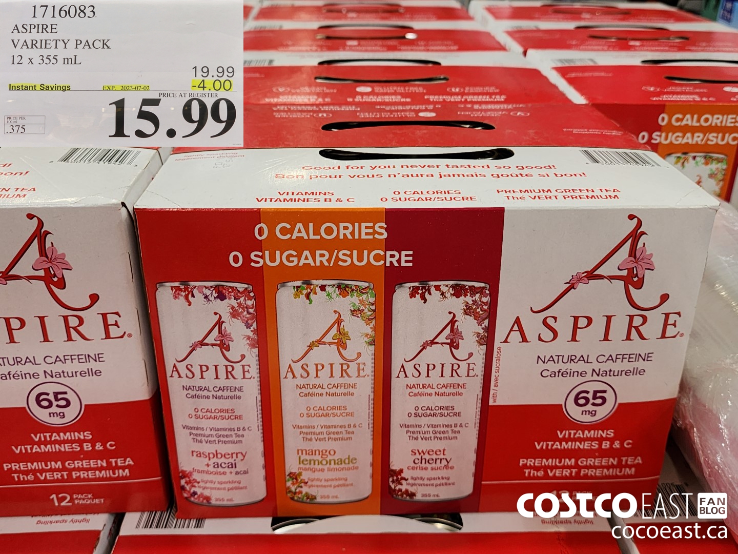 1716083 ASPIRE VARIETY PACK 12 X 355 ML ($4.00 INSTANT SAVINGS EXPIRES ON 2023-07-02) $15.99