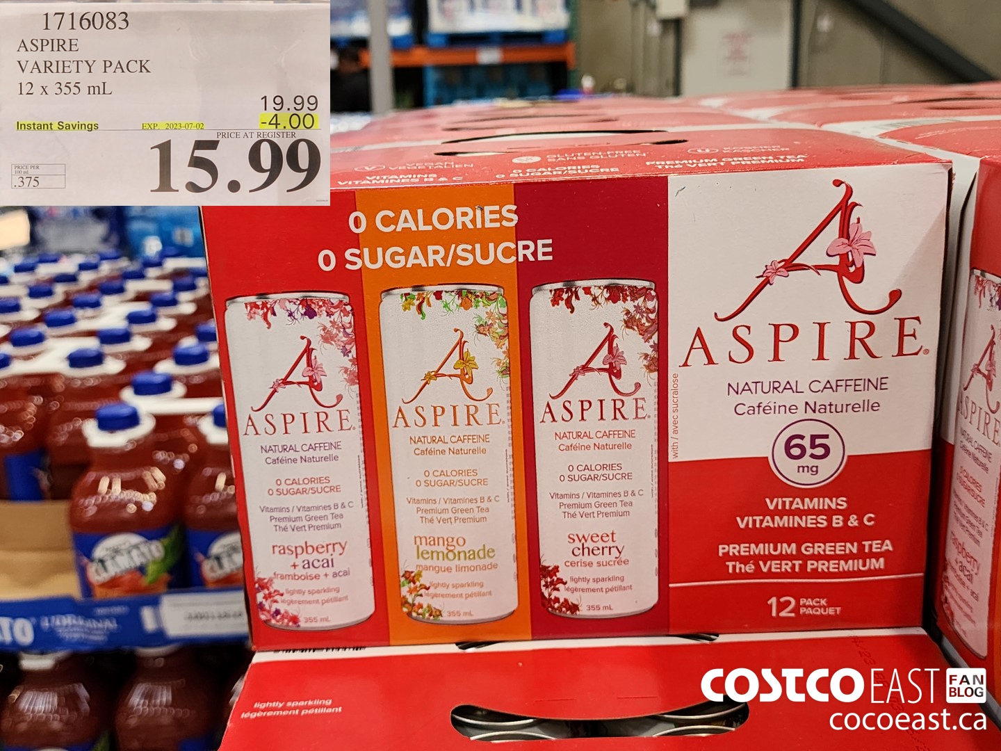 1716083 ASPIRE VARIETY PACK 12 X 355 ML ($4.00 INSTANT SAVINGS EXPIRES ON 2023-07-02) $15.99
