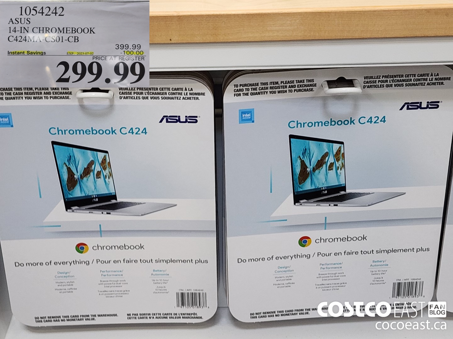 1054242 ASUS 14-IN CHROMEBOOK C424MA-CSO01-CB ($100.00 INSTANT SAVINGS EXPIRES ON 2023-07-02) $299.99