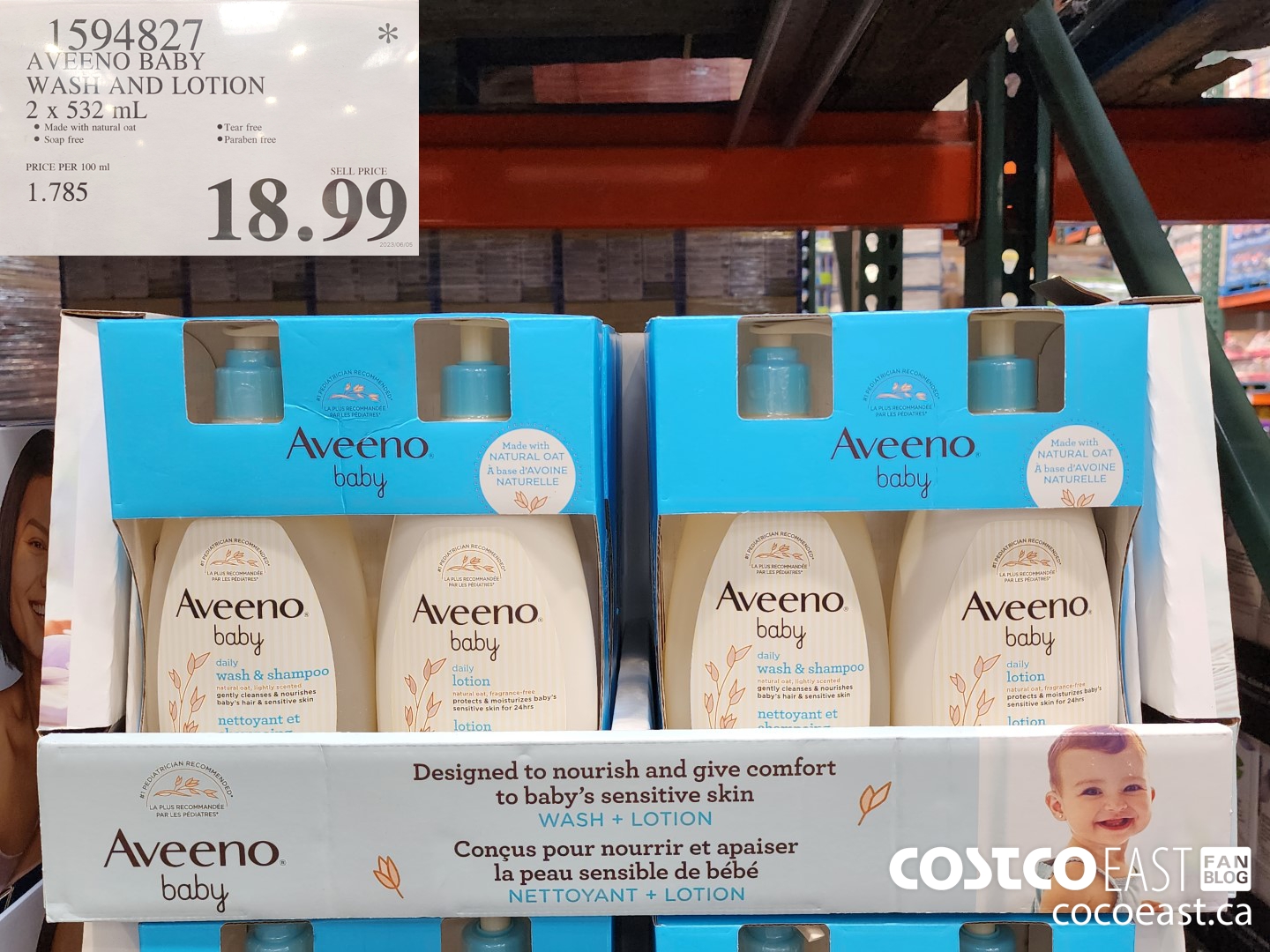 1594827 AVEENO BABY WASH AND LOTION 2 X 532 ML $18.99