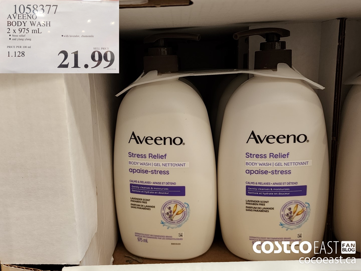 1052377 AVEENO BODY WASH 2 x 975 mL $21.99