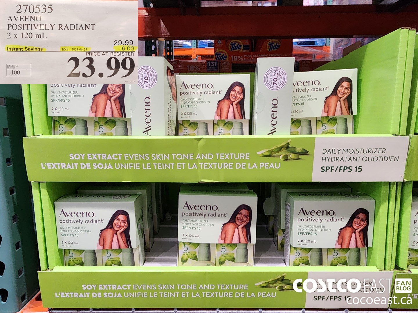 270535 AVEENO POSITIVELY RADIANT 2 X 120 ML ($6.00 INSTANT SAVINGS EXPIRES ON 2023-06-25) $23.99