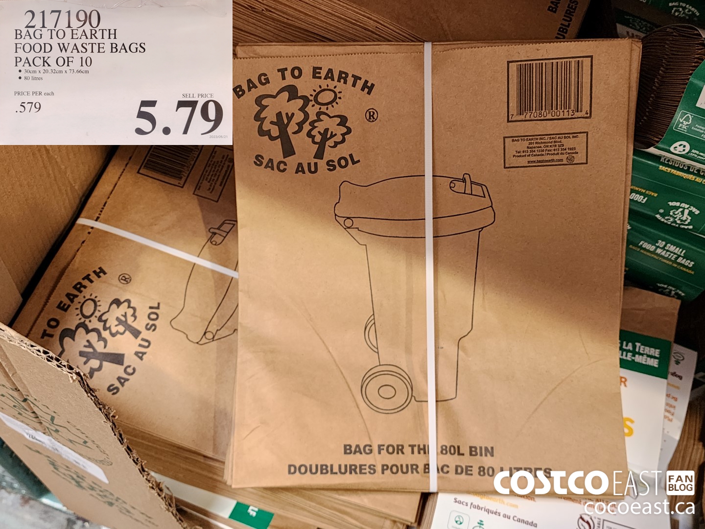 217190 BAG TO EARTH FOOD WASTE BAGS PACK OF 10 $5.79