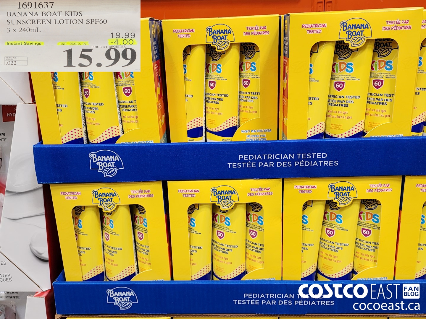 1691637 BANANA BOAT KIDS SUNSCREEN LOTION SPF60 3 x 240mL ($4.00 INSTANT SAVINGS EXPIRES ON 2023-07-09) $15.99