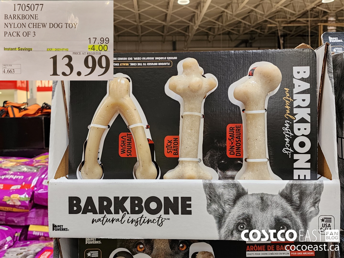 1705077 BARKBONE NYLON CHEW DOG TOY 3 pack ($4.00 INSTANT SAVINGS EXPIRES ON 2023-07-02) $13.99