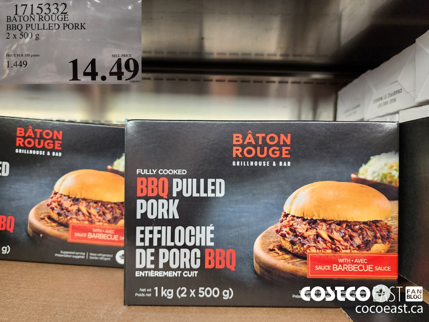 1715332 BATON ROUGE BBQ PULLED PORK 2 X 500 G $14.49