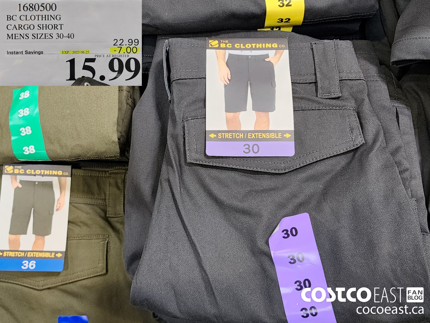 1680500 BC CLOTHING CARGO SHORT MENS SIZES 30-40 ($7.00 INSTANT SAVINGS EXPIRES ON 2023-06-25) $15.99