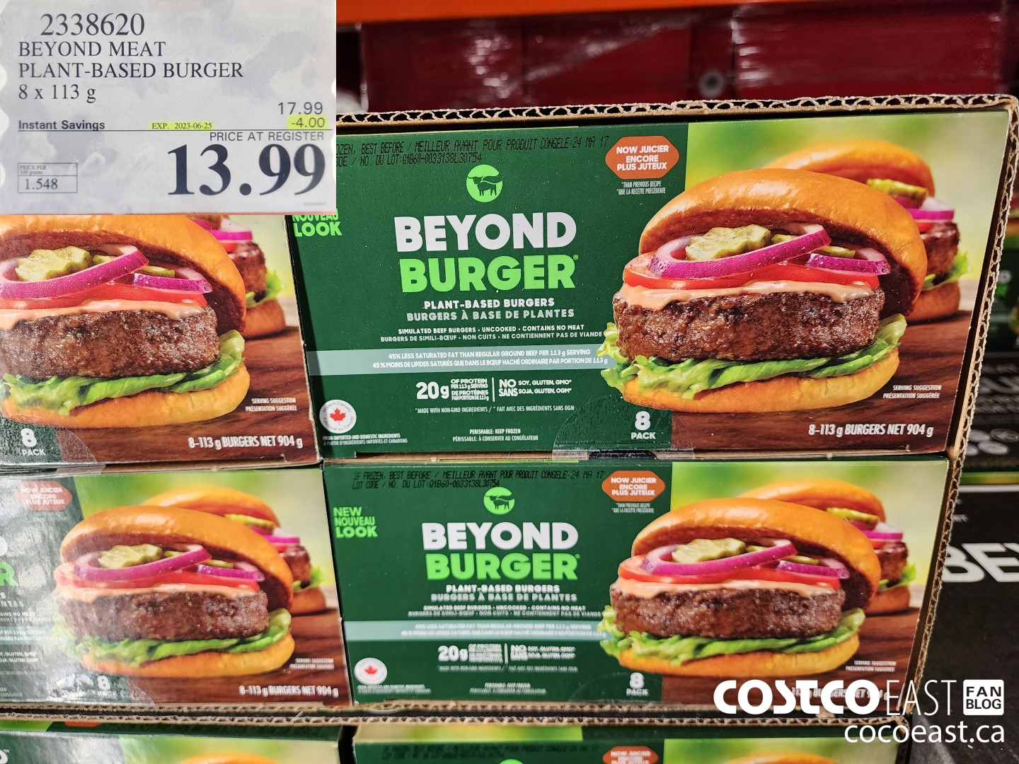 2338620 BEYOND MEAT PLANT-BASED BURGER 8 x 113 G ($4.00 INSTANT SAVINGS EXPIRES ON 2023-06-25) $13.99