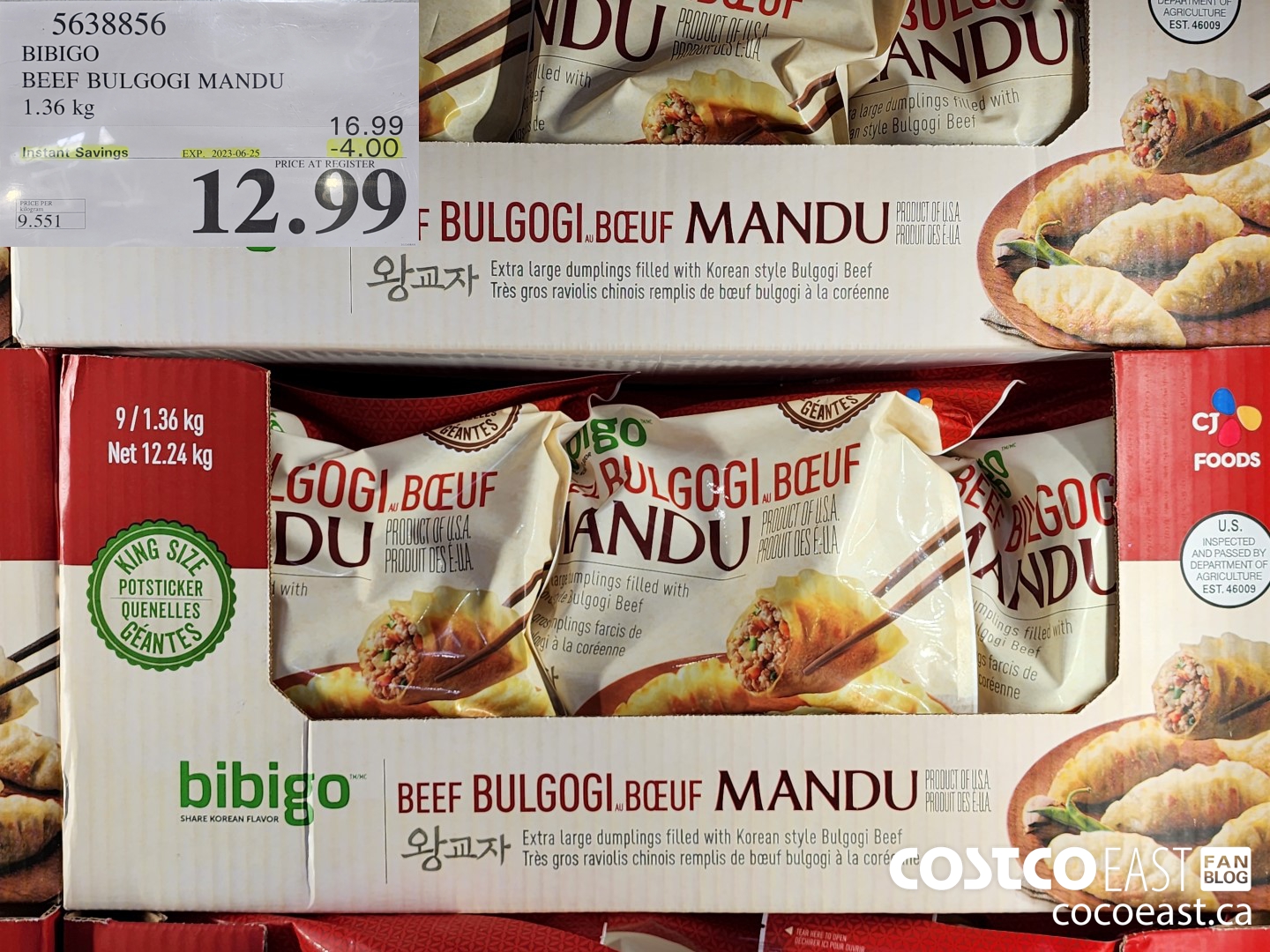 5638856 BIBIGO BEEF BULGOGI MANDU 1.36 kg ($4.00 INSTANT SAVINGS EXPIRES ON 2023-06-25) $12.99