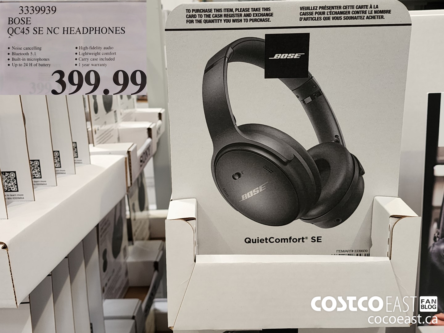 3339939 BOSE QC45 SE NC HEADPHONES $399.99