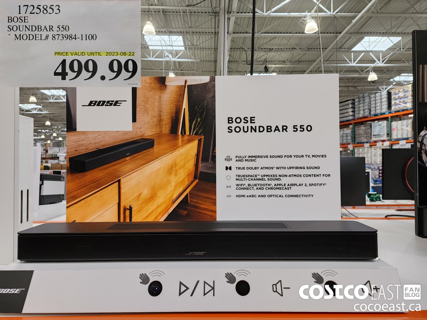 1725853 BOSE SOUNDBAR 550 MODEL# 873984-1100 $499.99