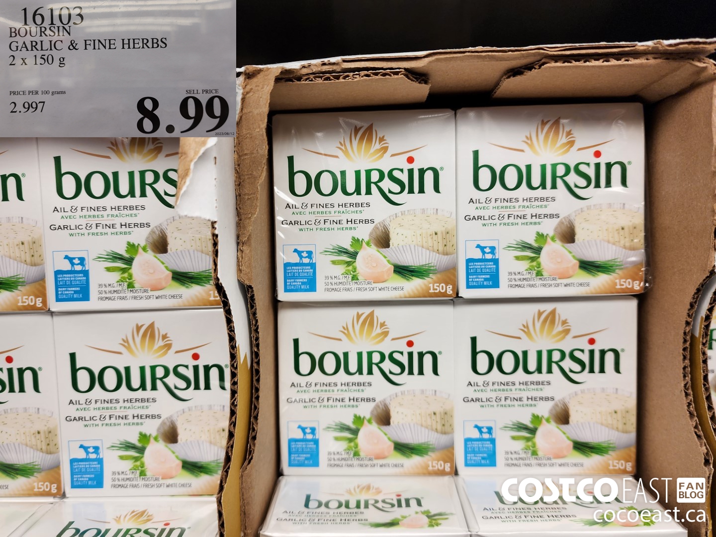 16103 BOURSIN GARLIC & FINE HERBS 2 X 150 G $8.99