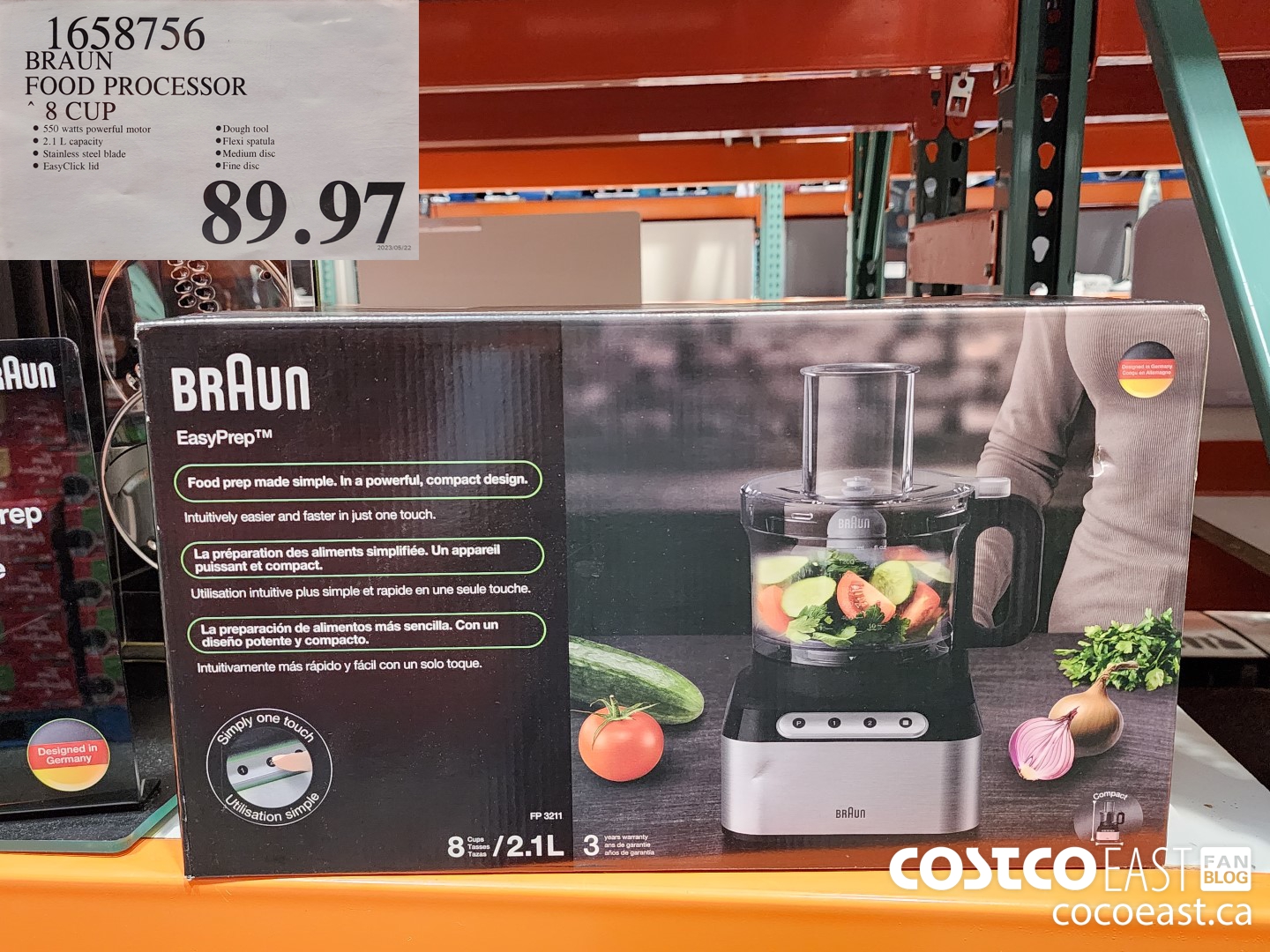 1658756 BRAUN FOOD PROCESSOR 8 CUP $89.97