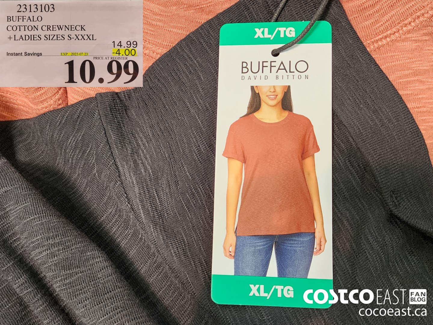2313103 BUFFALO COTTON CREWNECK +LADIES SIZES S-XXXL ($4.00 INSTANT SAVINGS EXPIRES ON 2023-07-23) $10.99