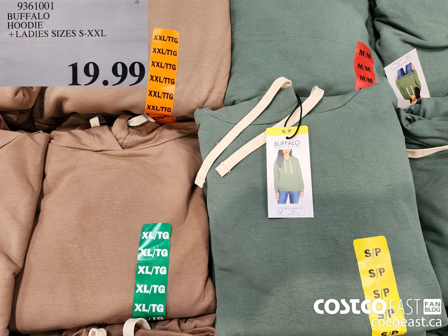 9361001 BUFFALO HOODIE + LADIES SIZES S-XXL $19.99