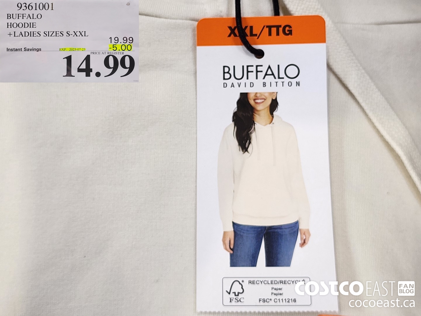 9361001 BUFFALO HOODIE + LADIES SIZES S-XXL ($5.00 INSTANT SAVINGS EXPIRES ON 2023-07-23) $14.99