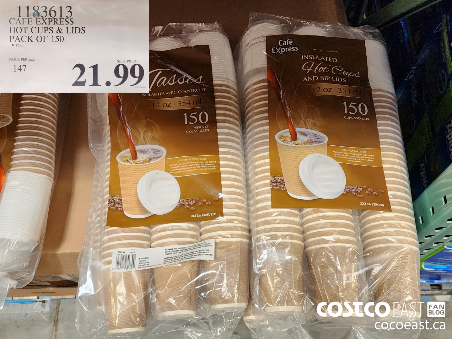 1183613 CAFE EXPRESS HOT CUPS & LIDS PACK OF 150 $21.99