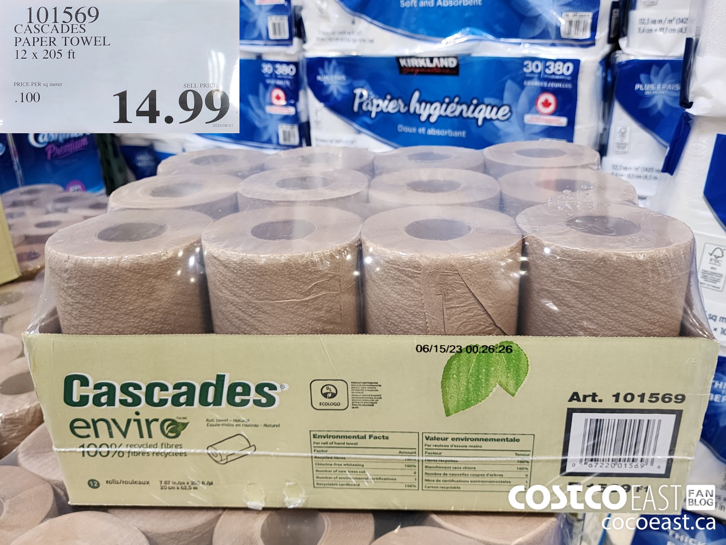 101569 CASCADES PAPER TOWEL 12 x 205 ft $14.99