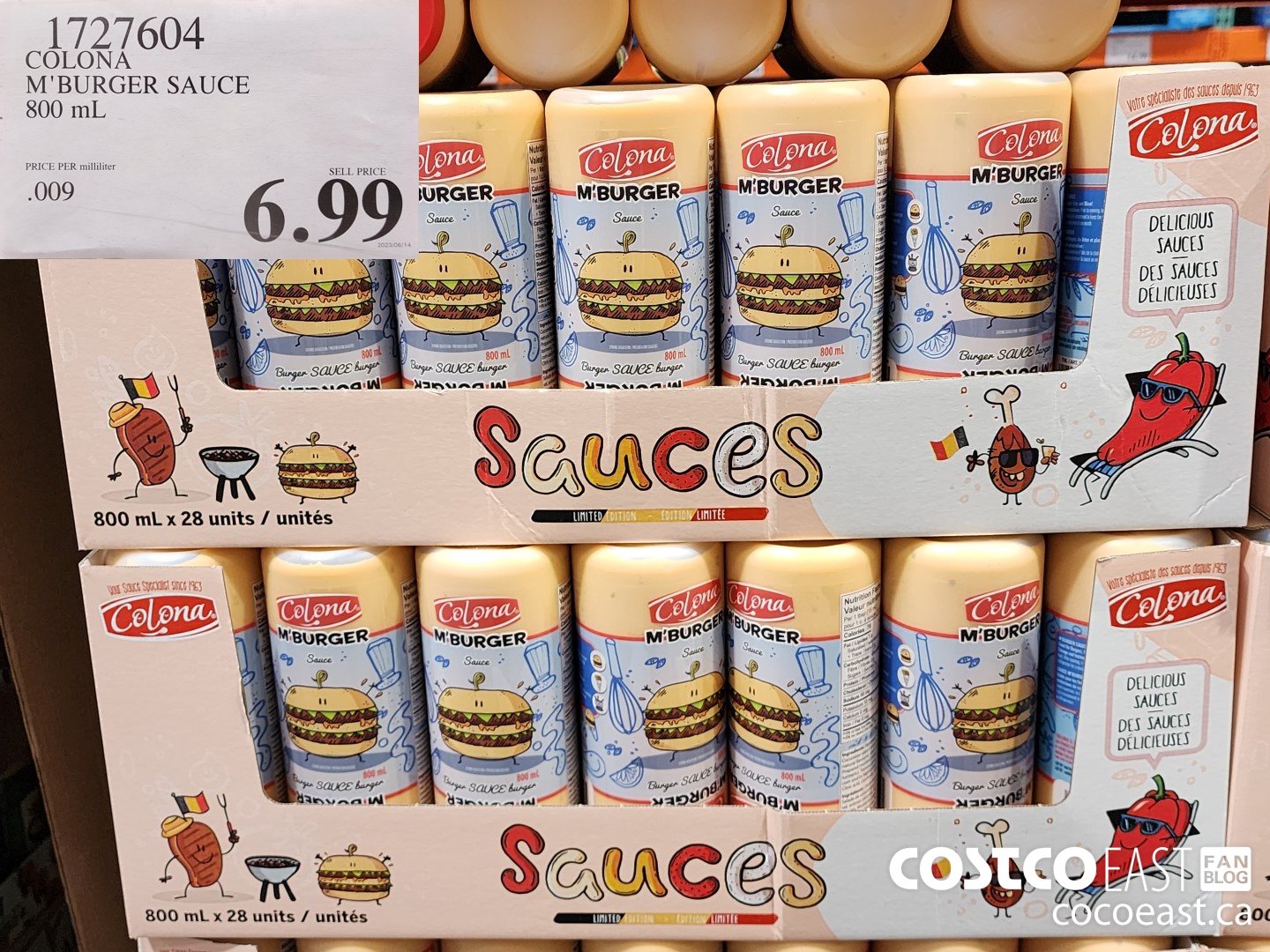1727604 COLONA M' BURGER SAUCE 800 ML $6.99