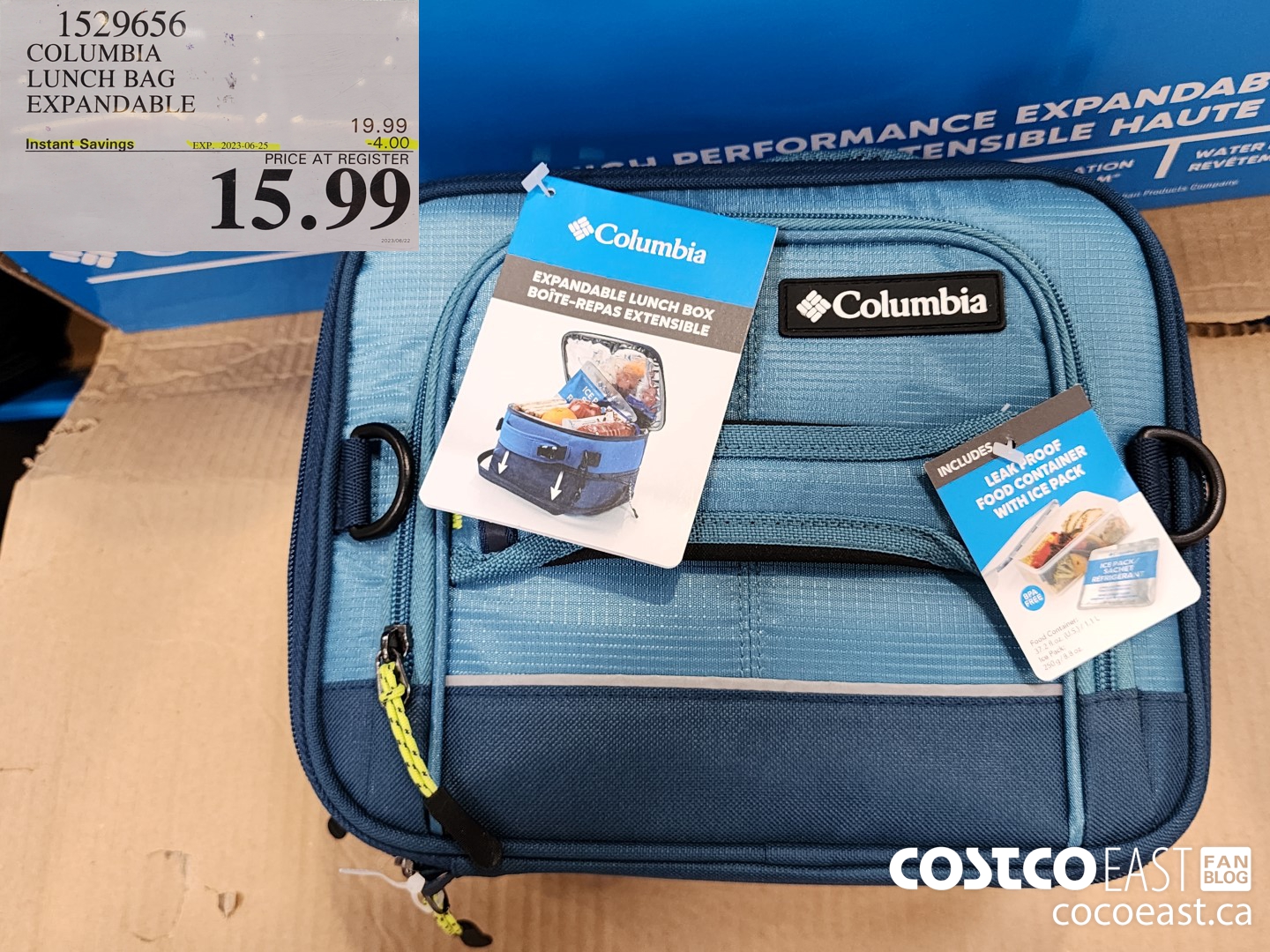 1529656 COLUMBIA LUNCH BAG EXPANDABLE ($4.00 INSTANT SAVINGS EXPIRES ON 2023-06-25) $15.99