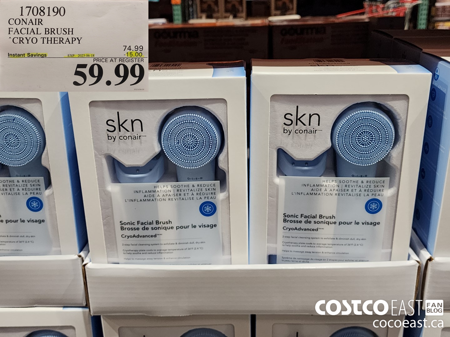 1708190 CONAIR FACIAL BRUSH CRYO THERAPY ($15.00 INSTANT SAVINGS EXPIRES ON 2023-06-18) $59.99