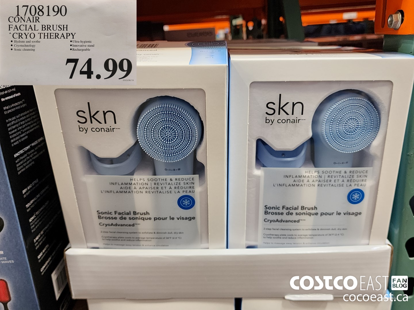 1708190 CONAIR FACIAL BRUSH CRYO THERAPY $74.99