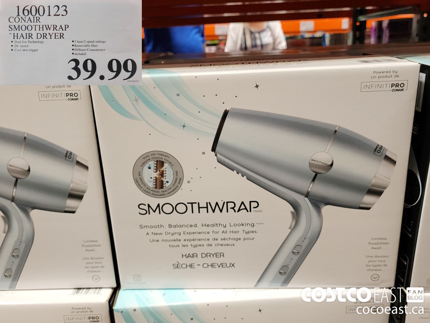 1600123 CONAIR SMOOTHWRAP HAIR DRYER $39.99