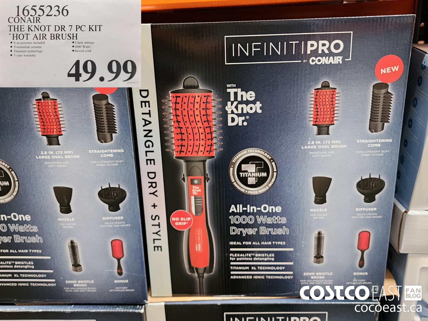 1655236 CONAIR THE KNOT DR 7 PC KIT HOT AIR BRUSH $49.99