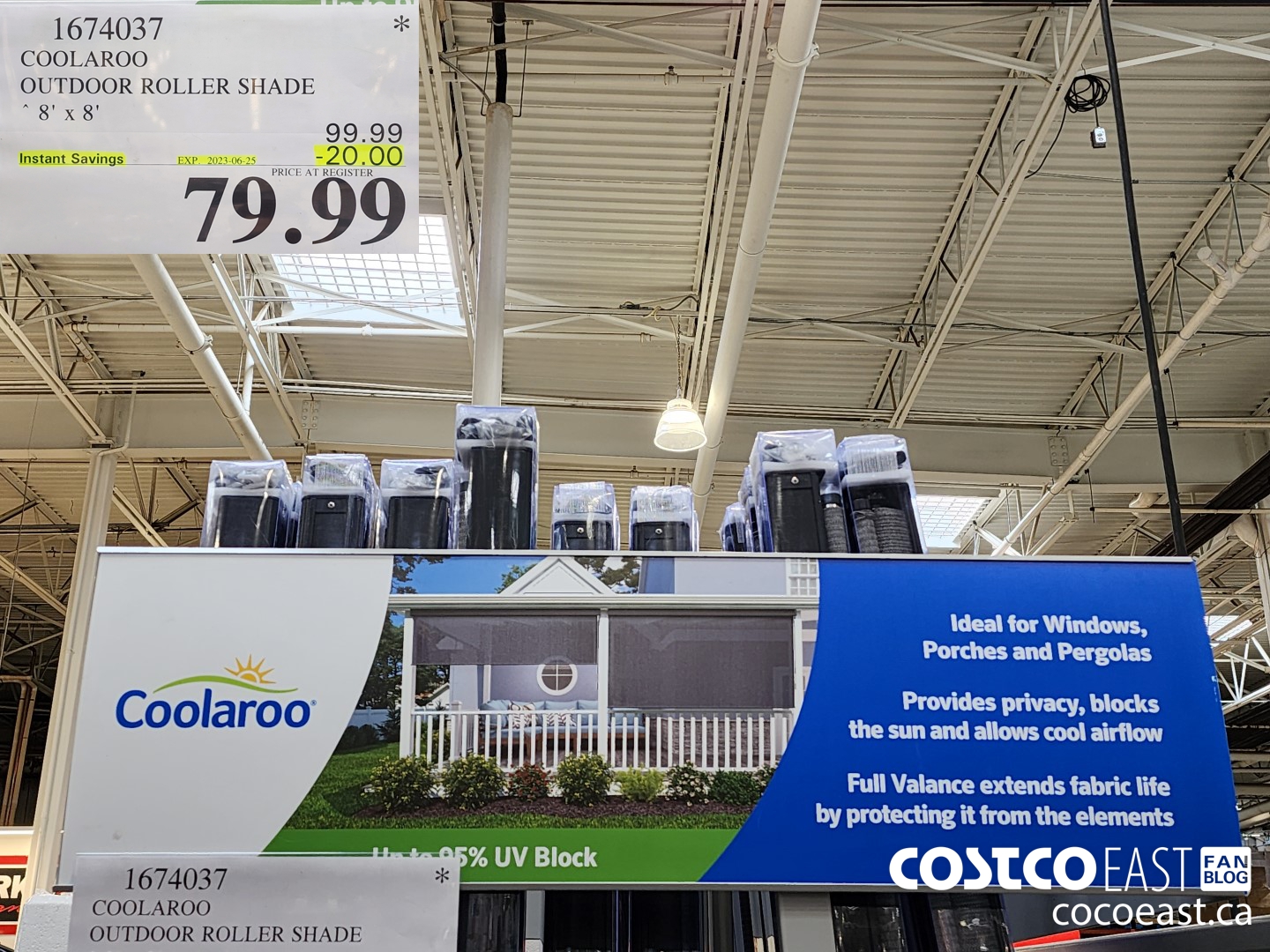 1674037 COOLAROO OUTDOOR ROLLER SHADE 8' X 8' ($20.00 INSTANT SAVINGS EXPIRES ON 2023-06-25) $79.99