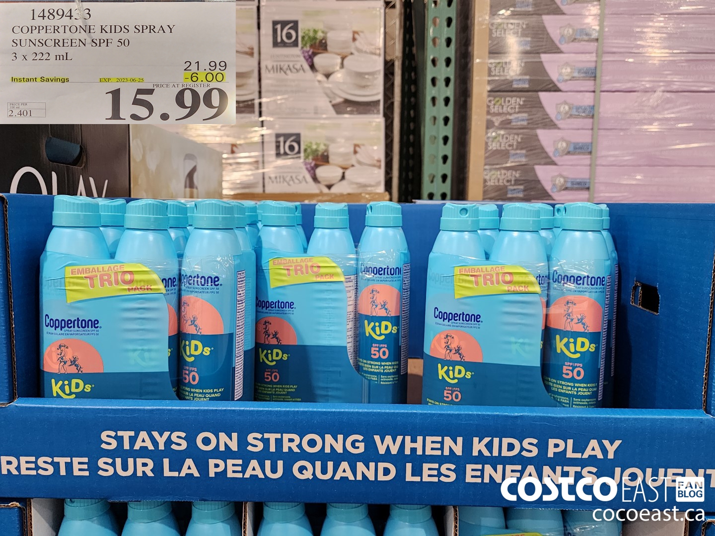 1489433 COPPERTONE KIDS SPRAY SUNSCREEN SPF 50 3 X 222 ML ($6.00 INSTANT SAVINGS EXPIRES ON 2023-06-25) $15.99
