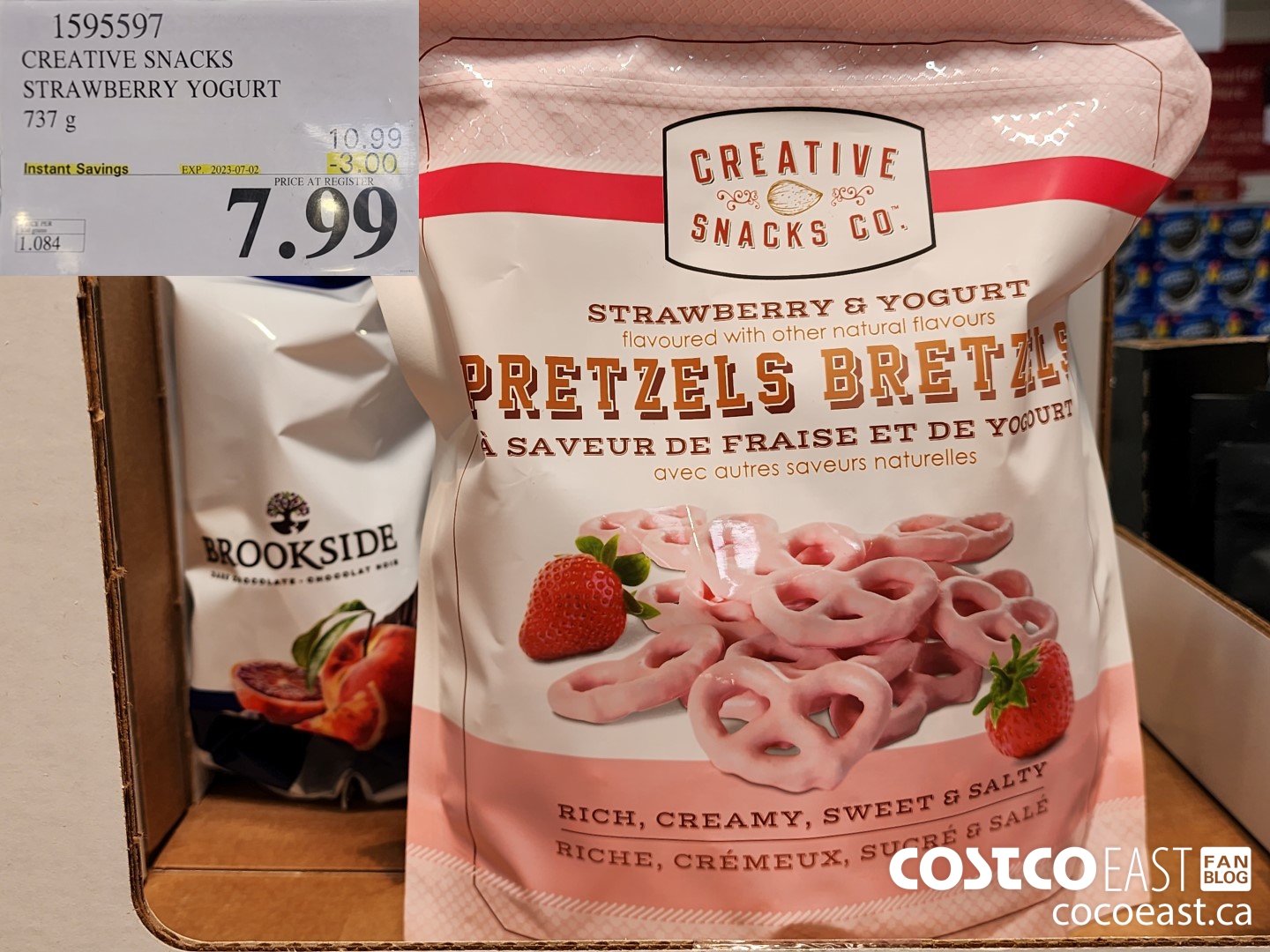 1595597 CREATIVE SNACKS STRAWBERRY YOGURT PRETZELS 737G ($3.00 INSTANT SAVINGS EXPIRES ON 2023-07-02) $7.99