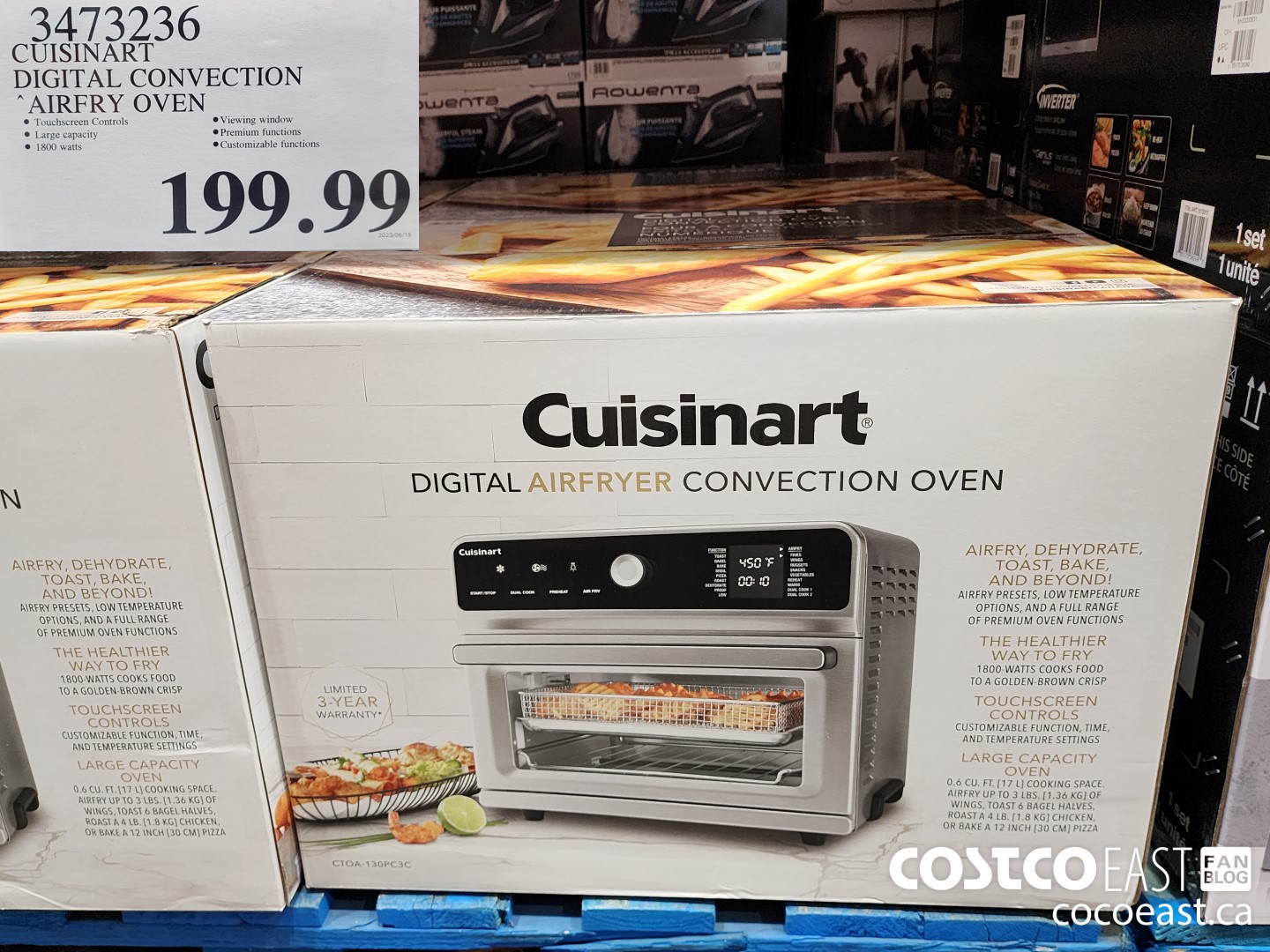 Cuisinart Digital Airfryer Toaster Oven.0.6 cu.ft. (17L). CTOA-130PC3C