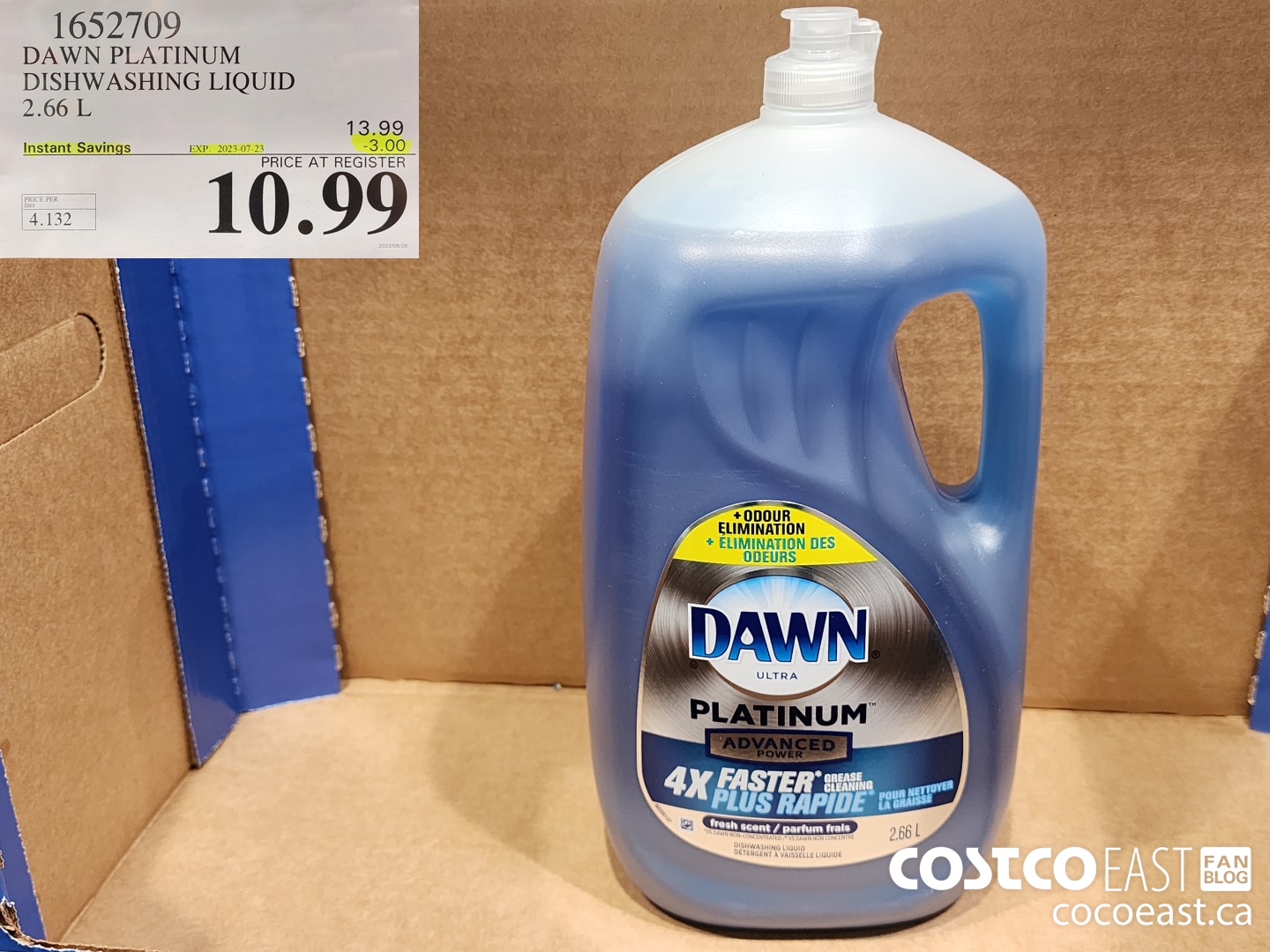 1652709 DAWN PLATINUM DISHWASHER LIQUID 2.66L ($3.00 INSTANT SAVINGS EXPIRES ON 2023-07-23) $10.99