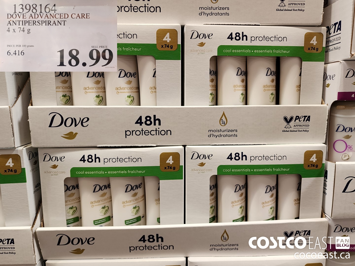 1398164 DOVE ADVANCED CARE ANTIPERSPIRANT 4x74G $18.99