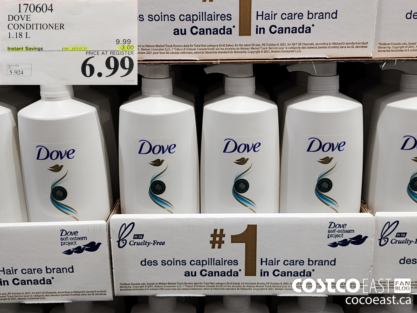 170604 DOVE CONDITIONER 1.18L ($3.00 INSTANT SAVINGS EXPIRES ON 2023-07-23) $6.99