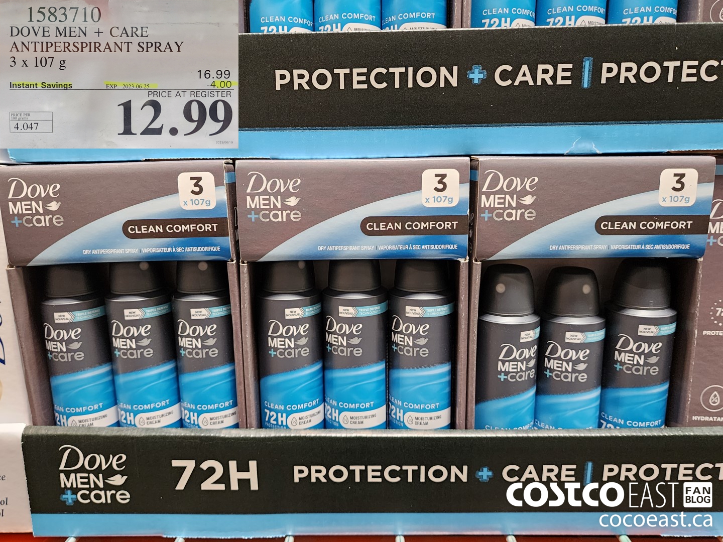 1583710 DOVE MEN + CARE ANTIPERSPIRANT SPRAY 3 X 107 G ($4.00 INSTANT SAVINGS EXPIRES ON 2023-06-25) $12.99