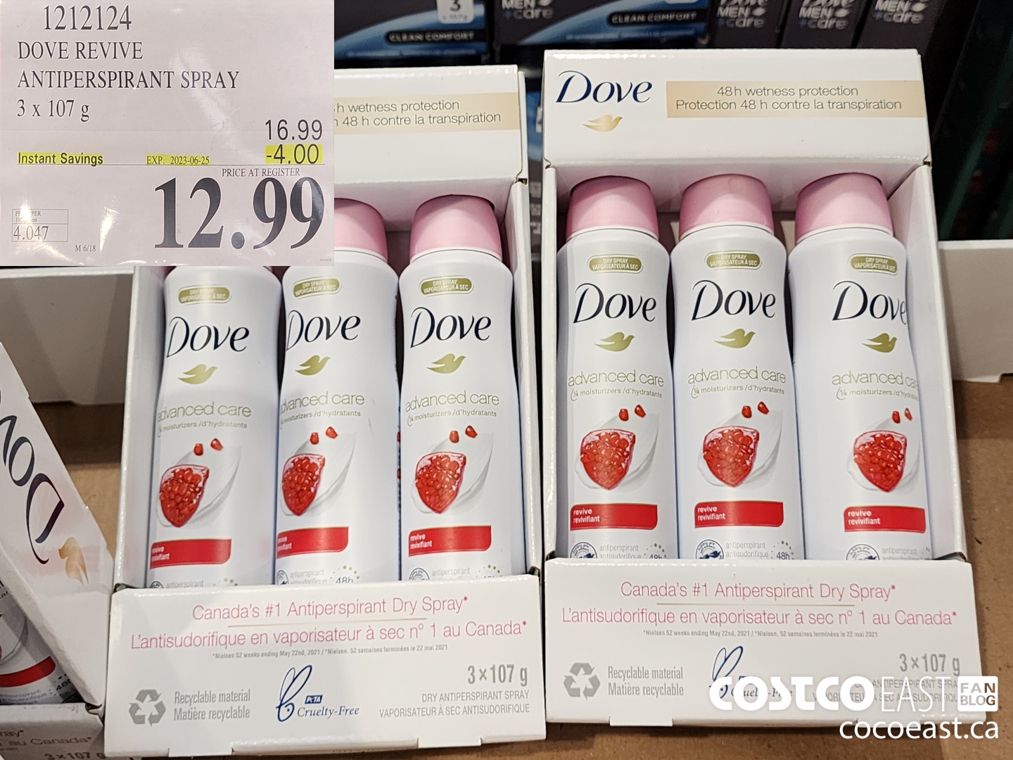 1212124 DOVE REVIVE ANTIPERSPIRANT SPRAY 3 X 107 G ($4.00 INSTANT SAVINGS EXPIRES ON 2023-06-25) $12.99
